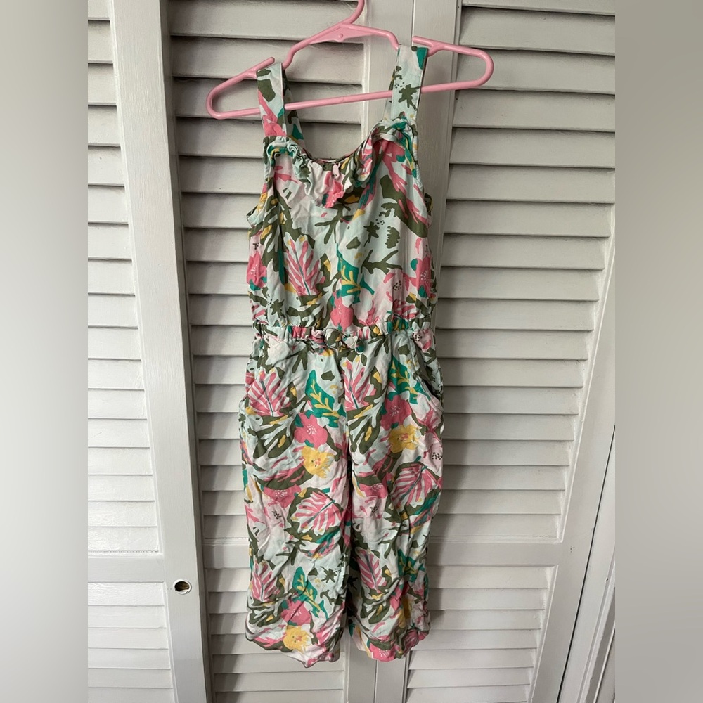 Cat & Jack Floral Jumpsuit - Green and Pink